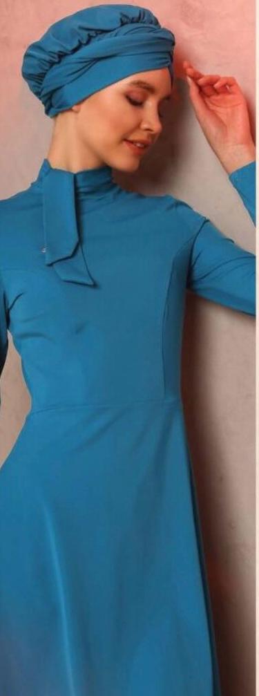 Burkini Türkis-Blau tailliert