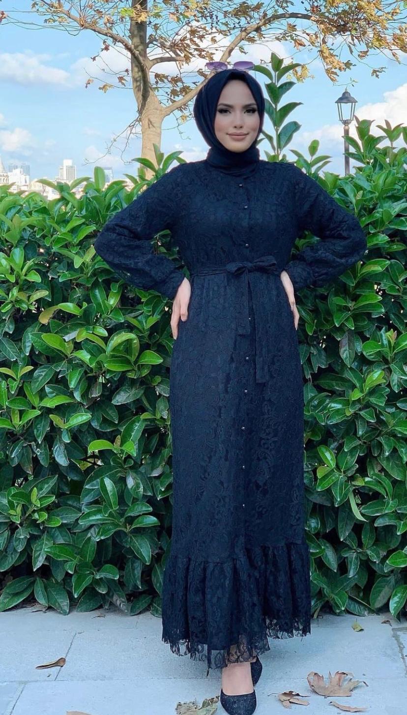 Spitzenkleid Navy-Blau