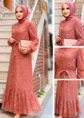 Spitzenkleid Rosé Maxi