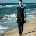 Burkini Schwarz-Blau gemustert