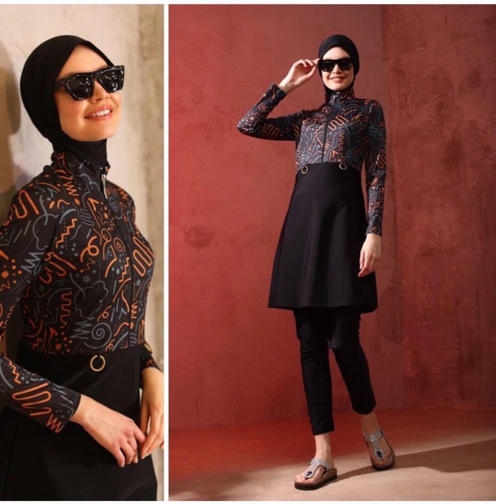 Burkini Schwarz Modern