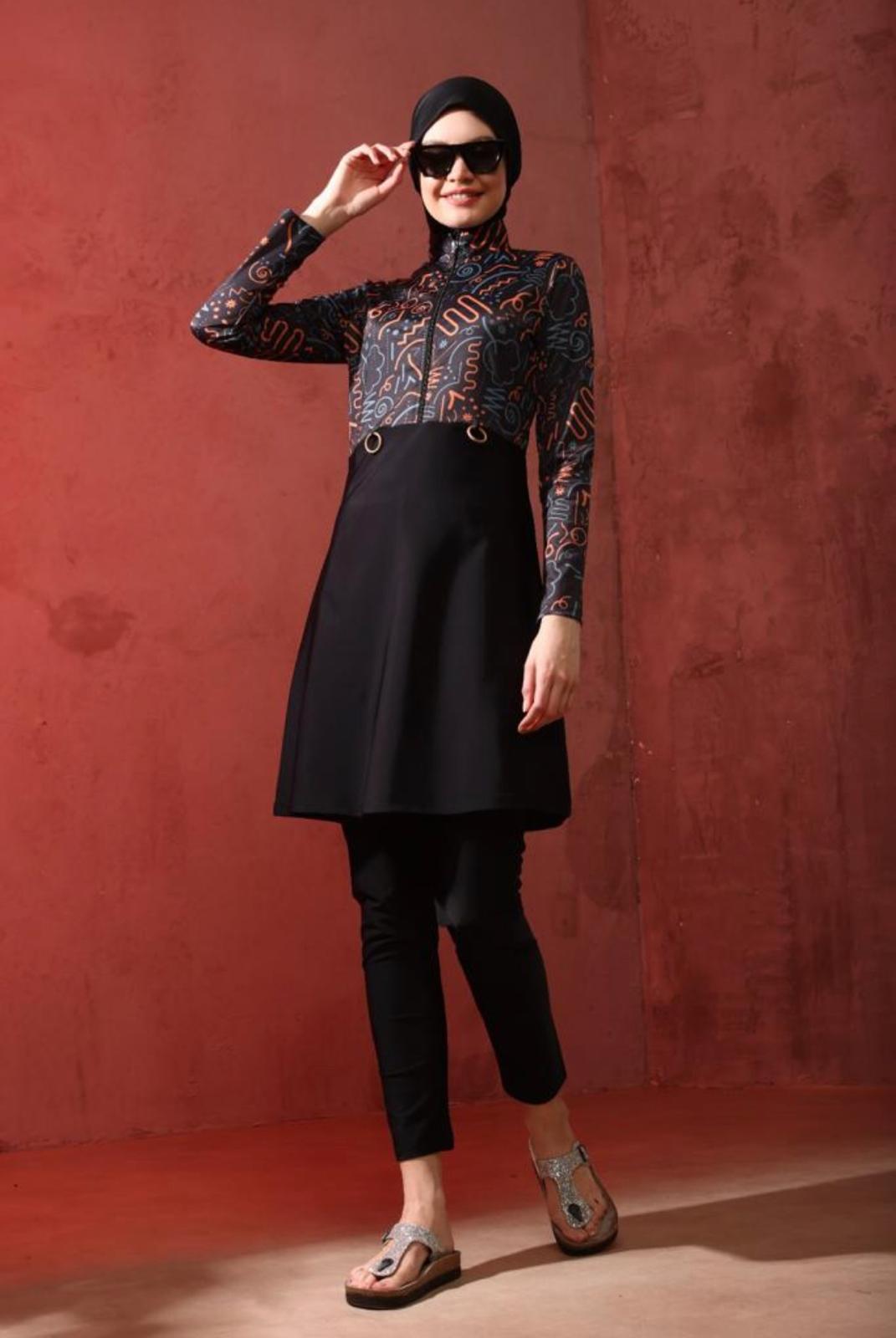 Burkini Schwarz Modern