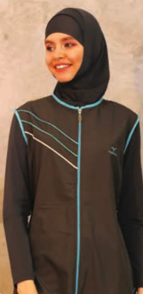 Burkini Grau-Schwarz Elegant