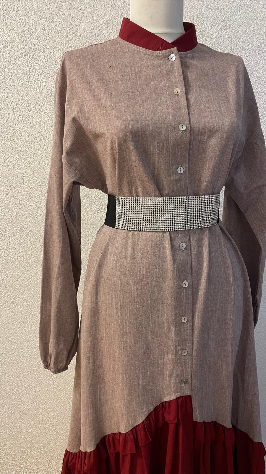 Kleid Bordeaux Fliessend