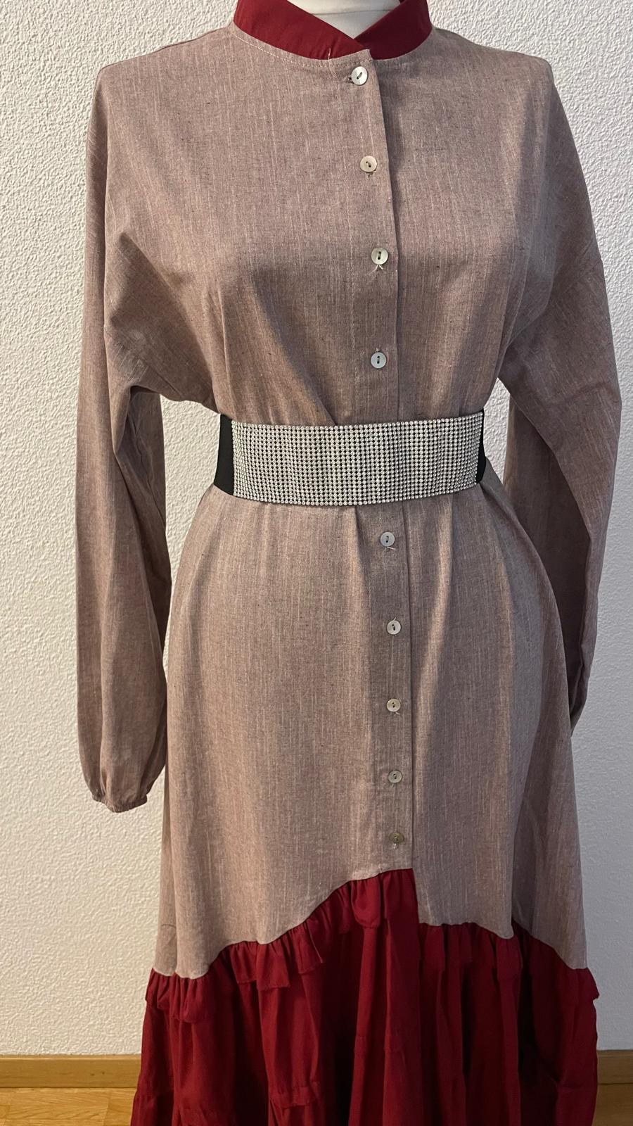 Kleid Bordeaux Fliessend